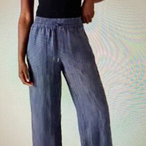Athleta Retreat Linen Mid Rise Wide Leg Pants New with tags